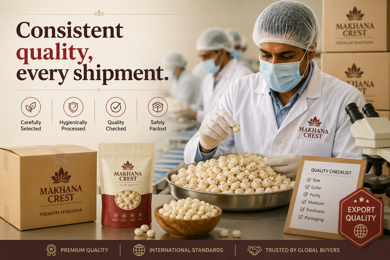 Freshly packed premium makhana