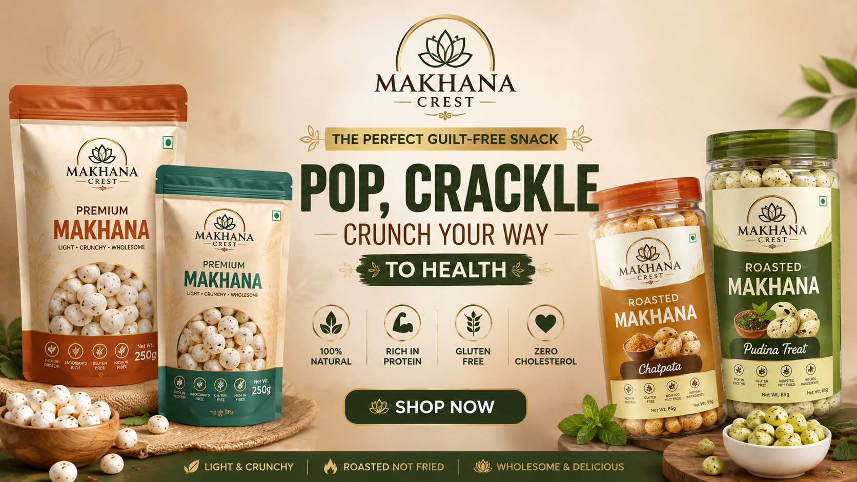 Makhana Crest premium makhana banner